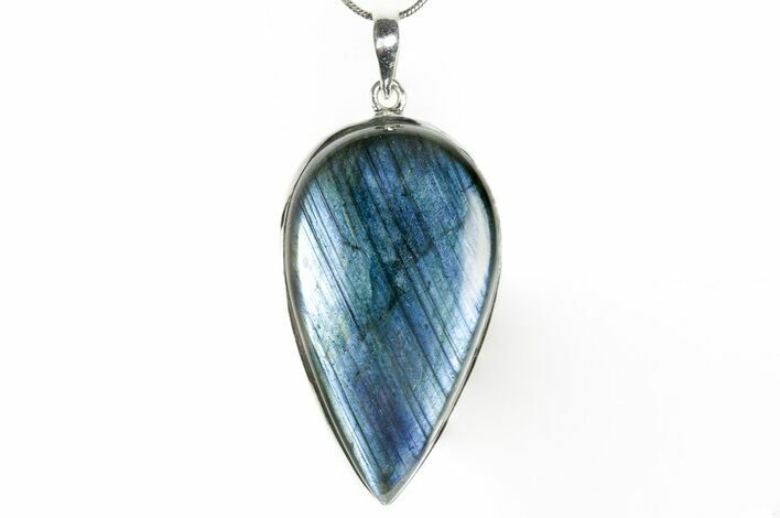 Brilliant Blue Labradorite Pendant with Chain #353884